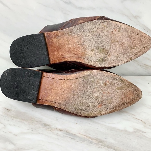 Freebird By Steven Distressed Nola Brown Leather Mules - Picture 5 of 5